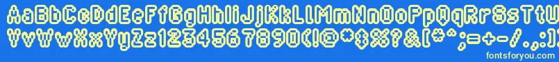 Blippia Font – Yellow Fonts on Blue Background