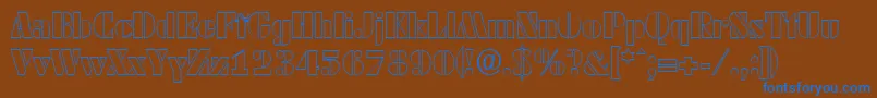 DekoblackopenserialRegular Font – Blue Fonts on Brown Background