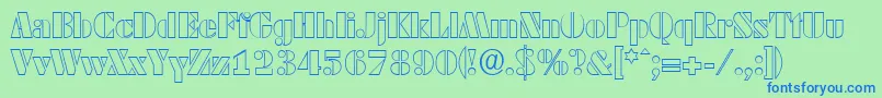 DekoblackopenserialRegular Font – Blue Fonts on Green Background