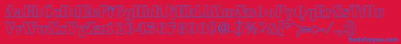 DekoblackopenserialRegular Font – Blue Fonts on Red Background