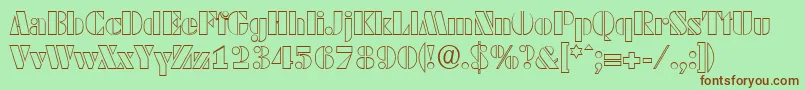Шрифт DekoblackopenserialRegular – коричневые шрифты на зелёном фоне