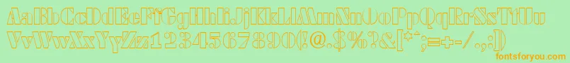 DekoblackopenserialRegular Font – Orange Fonts on Green Background