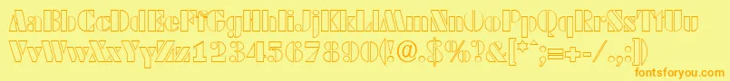 DekoblackopenserialRegular Font – Orange Fonts on Yellow Background