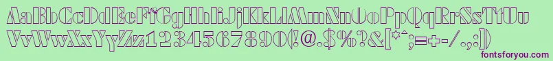 Шрифт DekoblackopenserialRegular – фиолетовые шрифты на зелёном фоне