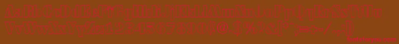 DekoblackopenserialRegular Font – Red Fonts on Brown Background