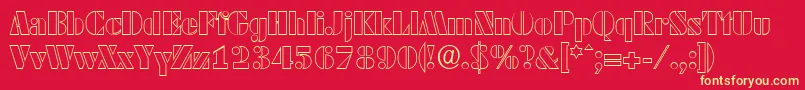 DekoblackopenserialRegular Font – Yellow Fonts on Red Background