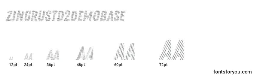 Größen der Schriftart Zingrustd2demoBase