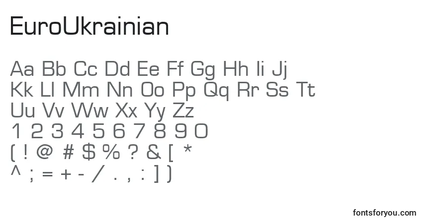 Czcionka EuroUkrainian – alfabet, cyfry, specjalne znaki