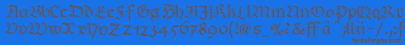 Шрифт RichmondzierschriftLtDfr – коричневые шрифты на синем фоне