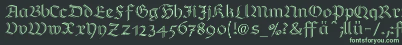 フォントRichmondzierschriftLtDfr – 黒い背景に緑の文字