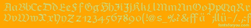 RichmondzierschriftLtDfr Font – Green Fonts on Orange Background