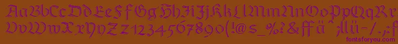 RichmondzierschriftLtDfr Font – Purple Fonts on Brown Background