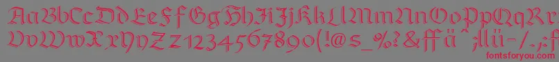 RichmondzierschriftLtDfr Font – Red Fonts on Gray Background