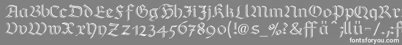 フォントRichmondzierschriftLtDfr – 灰色の背景に白い文字