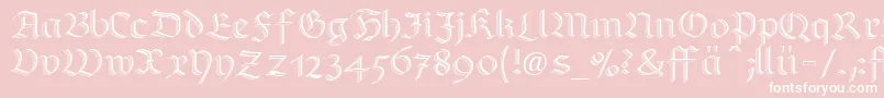 RichmondzierschriftLtDfr-Schriftart – Weiße Schriften auf rosa Hintergrund