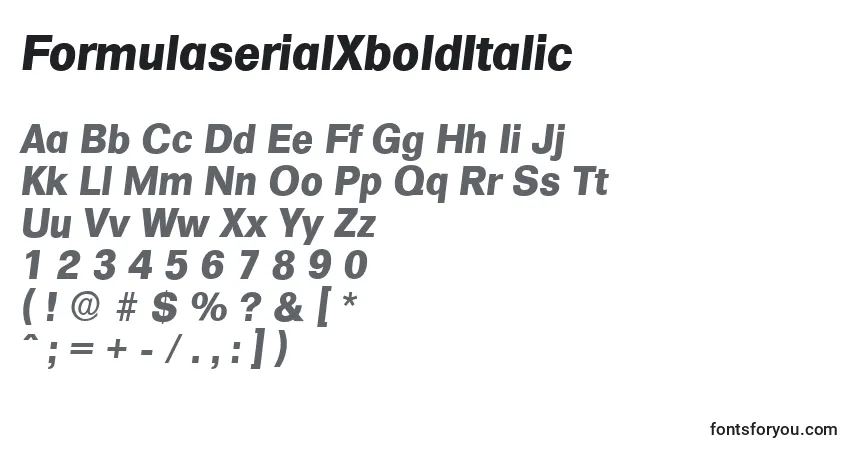 FormulaserialXboldItalic-fontti – aakkoset, numerot, erikoismerkit