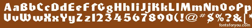 フォントHeidelbergNormalEx – 茶色の背景に白い文字