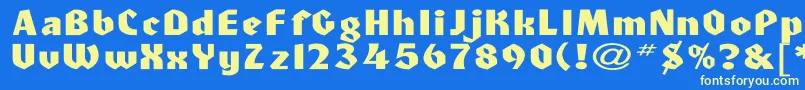 Czcionka HeidelbergNormalEx – żółte czcionki na niebieskim tle