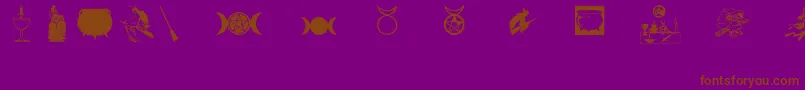 Witchybats-fontti – ruskeat fontit violetilla taustalla