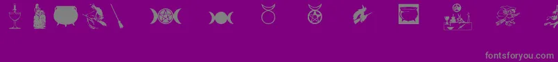 Witchybats Font – Gray Fonts on Purple Background