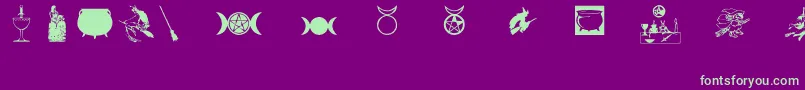 Witchybats Font – Green Fonts on Purple Background