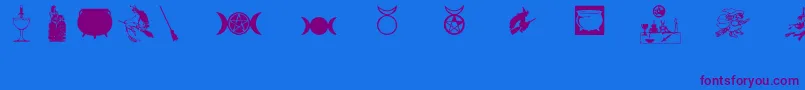 Witchybats Font – Purple Fonts on Blue Background