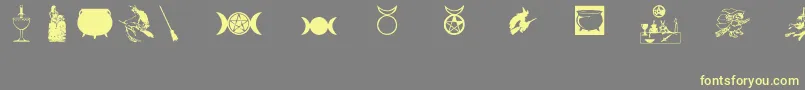 Witchybats Font – Yellow Fonts on Gray Background