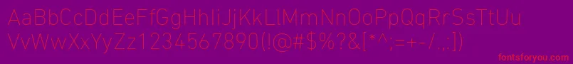 DinNextLtArabicUltralight Font – Red Fonts on Purple Background