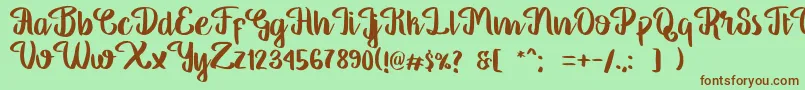 GeorgiaScript Font – Brown Fonts on Green Background