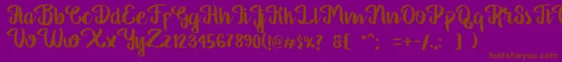 GeorgiaScript-Schriftart – Braune Schriften auf violettem Hintergrund