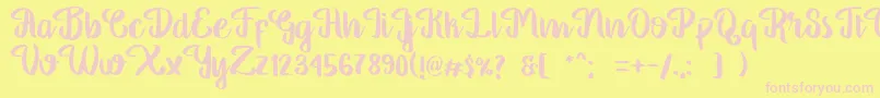GeorgiaScript Font – Pink Fonts on Yellow Background