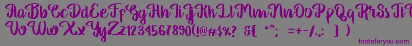 フォントGeorgiaScript – 紫色のフォント、灰色の背景