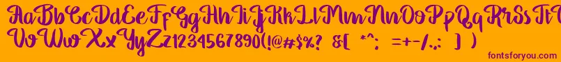 GeorgiaScript-fontti – violetit fontit oranssilla taustalla