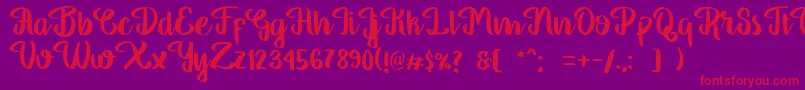 GeorgiaScript-Schriftart – Rote Schriften auf violettem Hintergrund