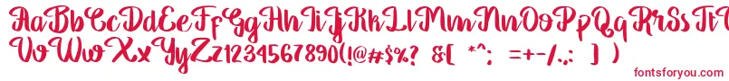フォントGeorgiaScript – 白い背景に赤い文字