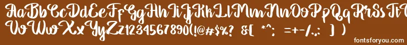 GeorgiaScript-Schriftart – Weiße Schriften auf braunem Hintergrund
