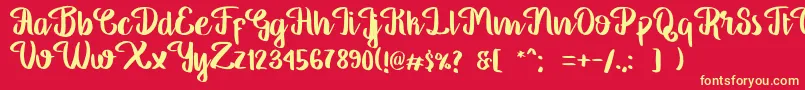 GeorgiaScript Font – Yellow Fonts on Red Background