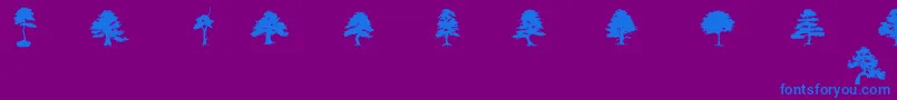 Fonte SubiktoTreeBeta – fontes azuis em um fundo violeta
