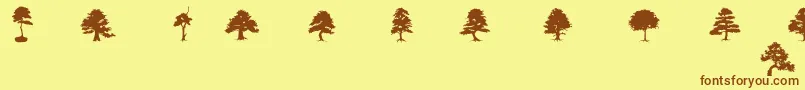 SubiktoTreeBeta Font – Brown Fonts on Yellow Background