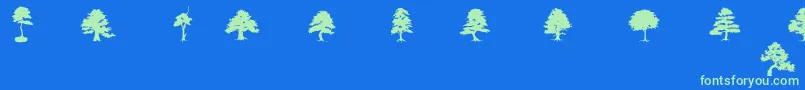 SubiktoTreeBeta Font – Green Fonts on Blue Background