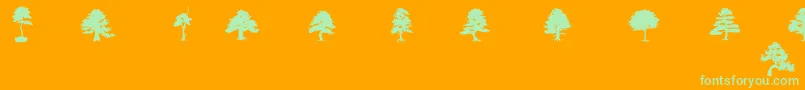 Czcionka SubiktoTreeBeta – zielone czcionki na pomarańczowym tle