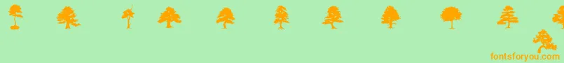 SubiktoTreeBeta Font – Orange Fonts on Green Background