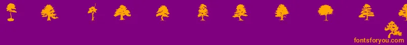 SubiktoTreeBeta-fontti – oranssit fontit violetilla taustalla