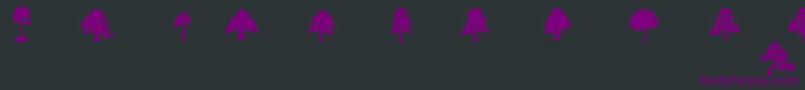 フォントSubiktoTreeBeta – 黒い背景に紫のフォント