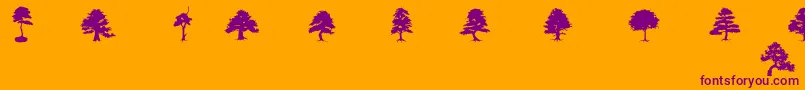 SubiktoTreeBeta-Schriftart – Violette Schriften auf orangefarbenem Hintergrund