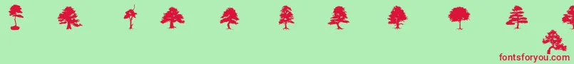 Czcionka SubiktoTreeBeta – czerwone czcionki na zielonym tle