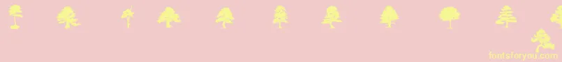 Fonte SubiktoTreeBeta – fontes amarelas em um fundo rosa
