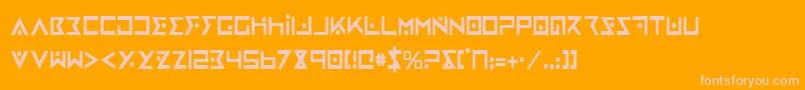 Ironcobrac-Schriftart – Rosa Schriften auf orangefarbenem Hintergrund