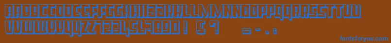 Шрифт SuperCube – синие шрифты на коричневом фоне