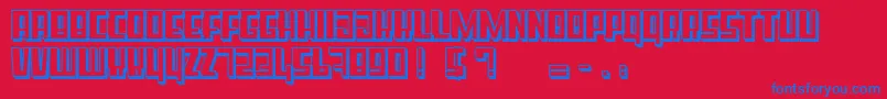 SuperCube-Schriftart – Blaue Schriften auf rotem Hintergrund